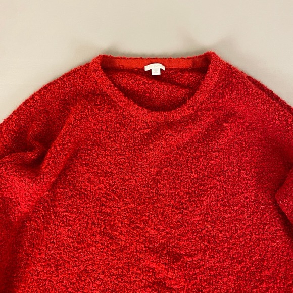 Pure Jill Boucle Sweater Women's Petite XL Red Wool Blend Soft Warm Cozy Knit - Picture 2 of 11